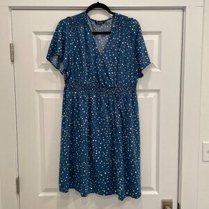 Bloomchic Flutter Sleeve Wrap-Style Fit and Flare Midi Pocket Dress 14-16